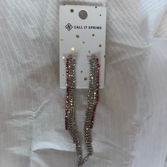 NWT Call It Spring silver and pink dangling earrings - Picture 1 of 3